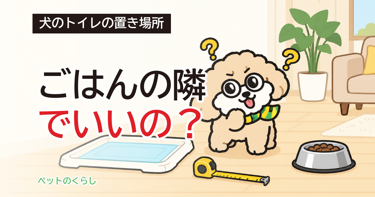 犬のトイレの場所｜ごはん・寝床との距離と必要な広さ
