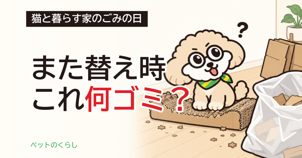 猫の爪とぎの段ボールは何ゴミ？捨て方と替え時