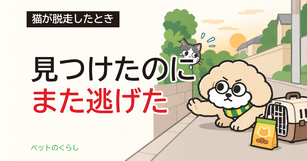 猫が脱走して近づくと逃げる|理由と、追わない近づき方