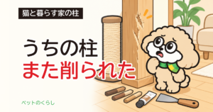 猫の爪とぎで傷んだ柱の補修｜補修材の硬さと直す順番