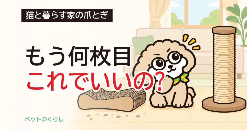 猫の爪研ぎはダンボールと麻どっち？高さと置き方で選ぶ